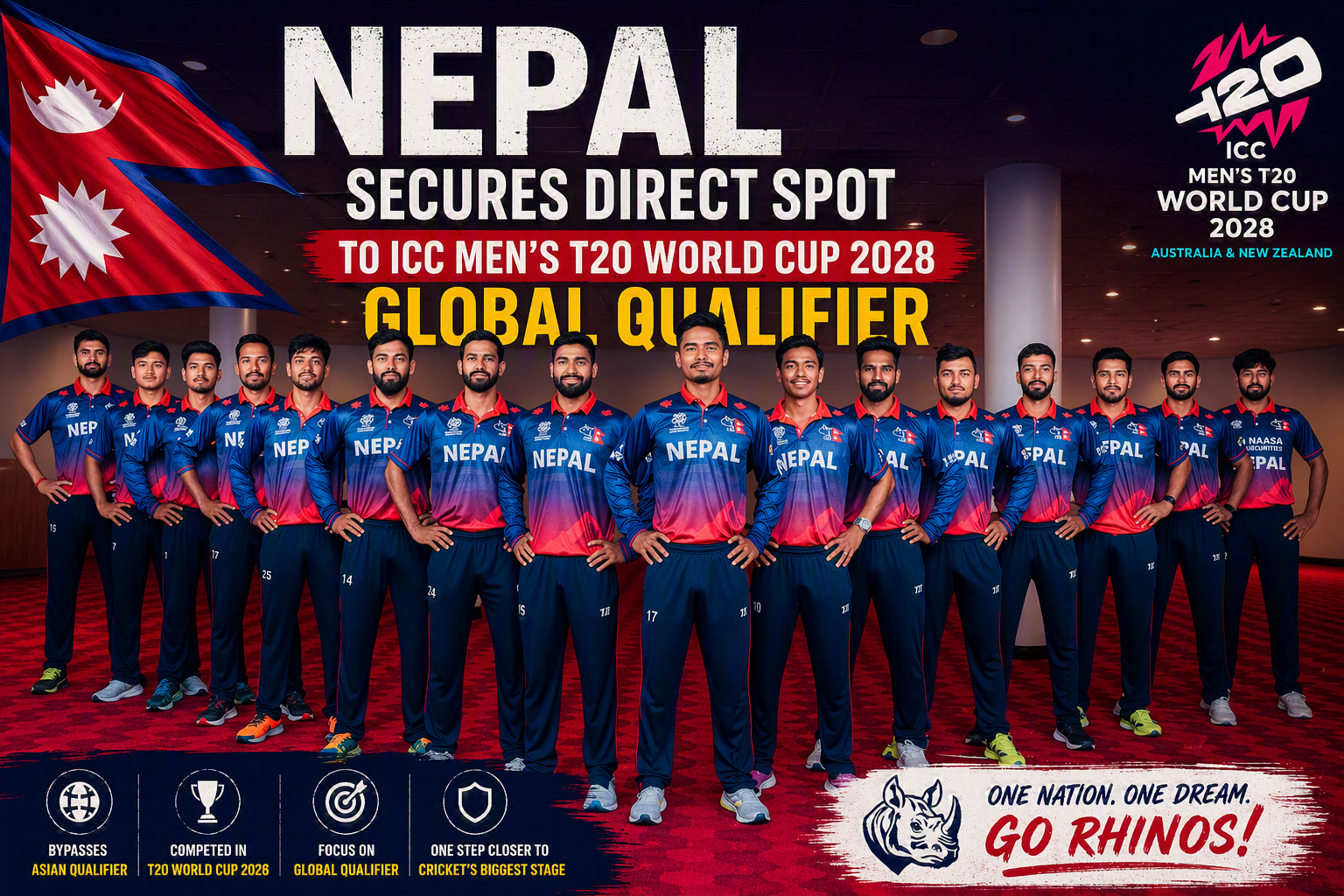 Nepal Secures Direct Path to ICC T20 World Cup 2028 Global Qualifier